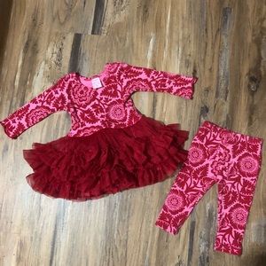 Giggle Moon Tulle Skirt Tunic Leggings Set